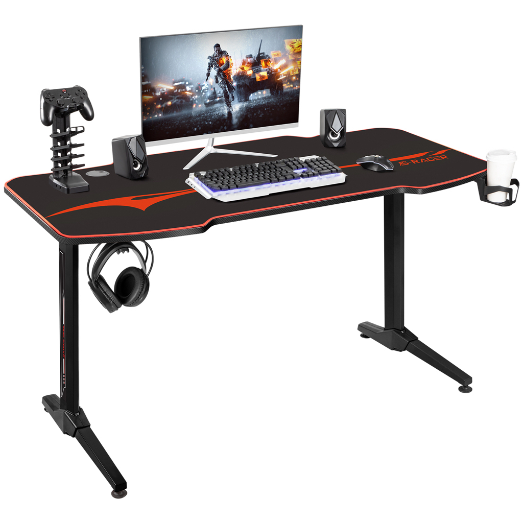 VINEEGO 55 inch Large Surface T-Shaped Legs Gaming Desk with Free Mouse Pad, Gaming Handle Rack, Cup Holder & Headphone Hook $72.99 + Free Shipping at Walmart