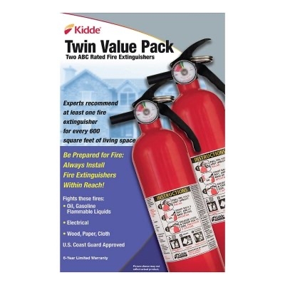 Kidde Twin Pack Fire Extinguisher, Rated 1A10BC - $29.98