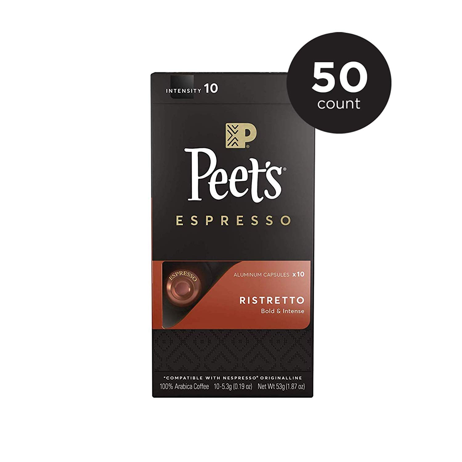 Peet's Coffee Espresso Capsules for Nespresso, Intensity 8/9/10/11, 50 Count Single Cup Coffee Pods $13.xx YMMV