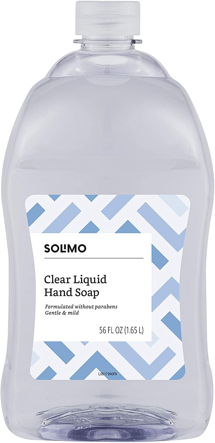 Amazon Brand - Solimo Gentle & Mild Clear Liquid Hand Soap Refill, Triclosan-free, 56 Fluid Ounce $5.95 In stock on 6/11/20