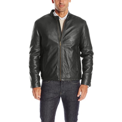 Cole Haan Men's Smooth Leather Classic Moto Jacket, Size Medium, $134 @ Amazon