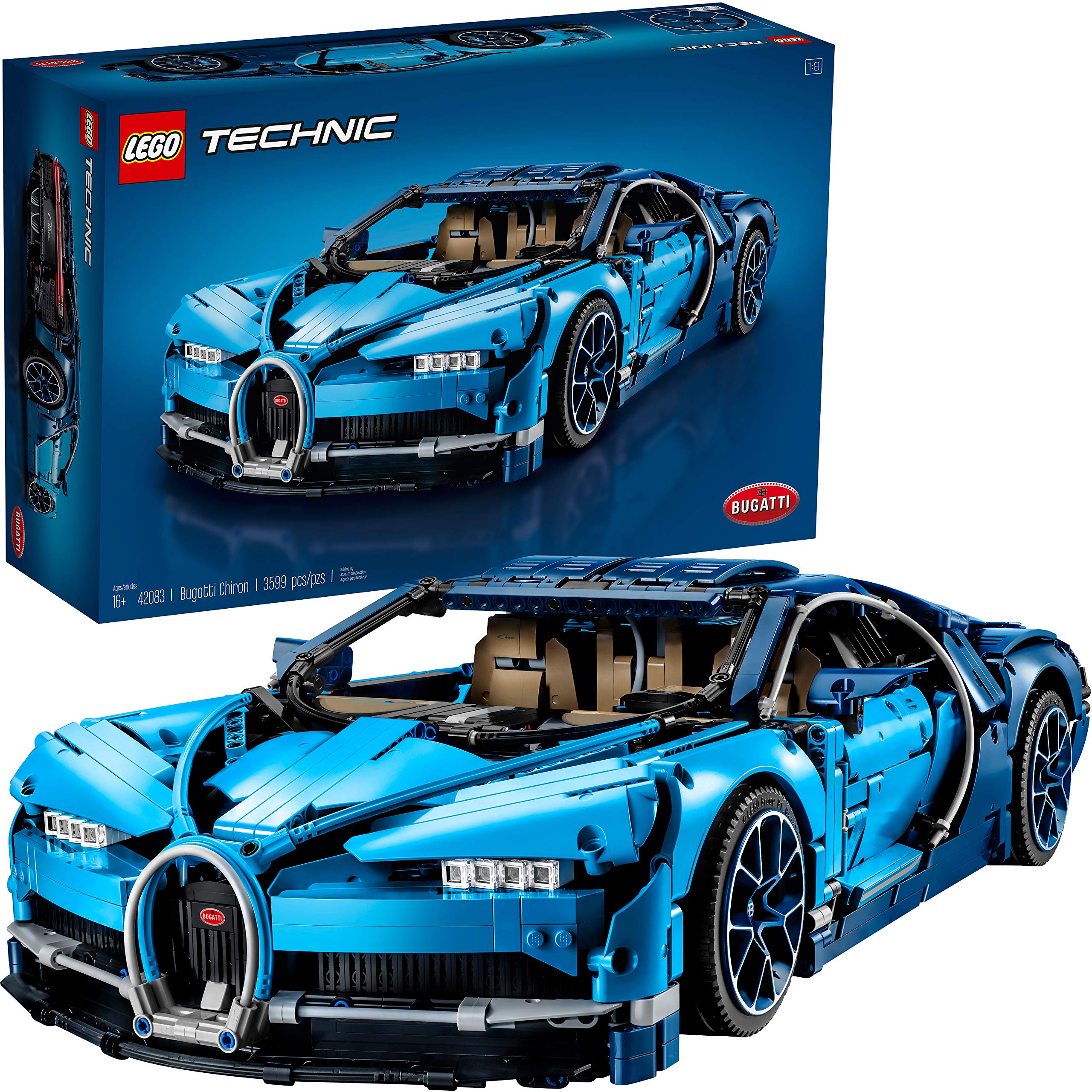LEGO Technic Bugatti Chiron 42083 Race Car Building Kit and Engineering Toy, Adult Collectible Sports Car with Scale Model Engine (3599 Pieces) - $349.99