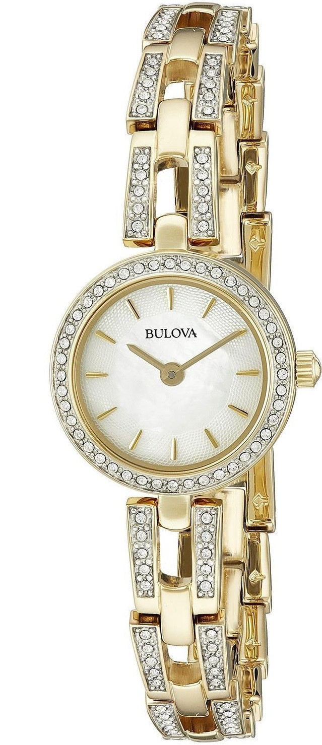 Bulova Women's Crystal Analog Display Quartz Gold Watch 98L213 $49.25@luxerwatches.