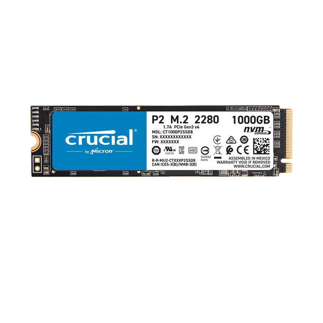 Crucial 1TB P2 Gen3(x4) M.2 2280 NVMe Solid State Drive SSD (CT1000P2SSD8) + Free Shipping $89.99
