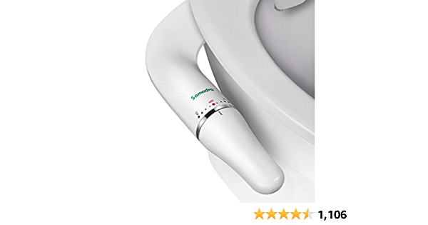 SAMODRA Ultra-Slim Bidet Attachment, Non-Electric Dual Nozzle (Frontal & Rear Wash) Adjustable Water Pressure Fresh Water Bidet Toilet Seat Attachment with Brass Inlet