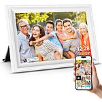 Smart White Digital Picture Frame WiFi Send Photos from Your Phone 16GB Storage 10.1inch 1280x800 IPS Touch Screen Digital Photo Frame Auto-Rotate Wall Mountable $35