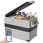 SIMZLIFE 12V Electric Car Refrigerator, 48QT RV Freezer Fridge, DC &amp; AC - Home, Travel, Camping, Outdoor - Gray $169.99