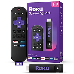 Roku Streaming Stick HD 2025 1080p Streaming Device w/ Voice Remote (3840R) from $17
