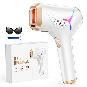 Laser Hair Removal for Women and Men, At-Home IPL Hair Removal Device with 5.2 cm² Treatment Window, Nearly Painless, Visible Results in 2 Weeks, Full Body Treatment $79.99
