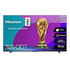 100" Hisense QD7 Series 144Hz QLED Mini-LED 4K UHD Smart Fire TV (2025 Model) $1780 + Free S/H