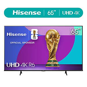 Hisense 65" Class 4K UHD LCD Roku Smart TV HDR R6 Series 65R6E4 $328