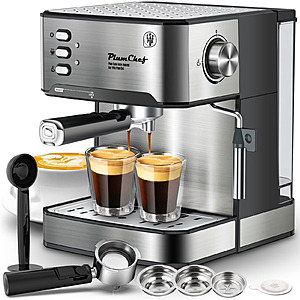Plum Chef 20 Bar Espresso Machine Coffee Maker w/ Frother Wand  + Free Shipping
