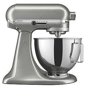 KitchenAid Deluxe Series 4.5 Quart Tilt-Head Stand Mixer with Stainless Bowl, Contour Silver, KSM97CU $279