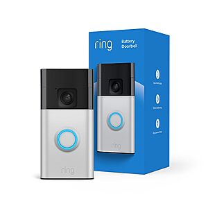 Ring Battery Doorbell (newest model),Home or business security with Head-to-Toe video,Live View with Two-Way Talk,and Motion Detection & Alerts,Satin Nickel $49.99