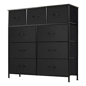 DUMOS Dresser for Bedroom, Storage Organizer with 9 Drawers, Chest of Drawers with Fabric Bins, Sturdy Metal Frame $38.99