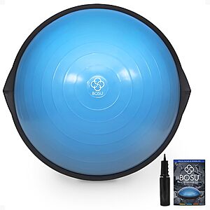 Bosu Balance Ball Exercise Trainer,Home Gym Equipment w/ Guided Workouts & Pump,26",Blue - Inflatable Fitness Platform for Strength Training,Standing $115.99