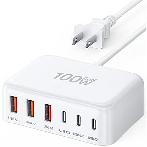 [2026 Updated] USB C Fast Charger, 100W GaN 6 Port Type C Charging Station Hub Block Cube, USB C Wall Charger Power Strip Adapter Plug for iPad iPhone $18.97