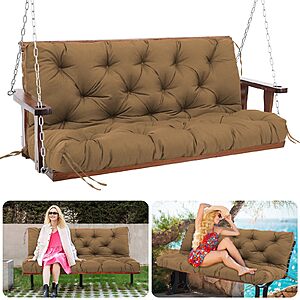 Mokoey Porch Swing Cushions 48 inch Waterproof Outdoor Swing Cushion Replacement 2 Seater Thick 5in Patio Swing Cushions for Outdoor Furniture Bench (Dark Brown-48x40 inch) $76.27