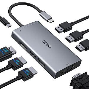 USB C Docking Station Dual Monitor Adapter for Dell HP, Laptop Docking Station 3 Monitors 