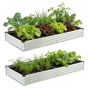 2-Pk Foxlang 8'x4'x1' Galvanized Raised Garden Bed $36 + Free S&H