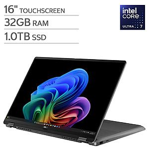 ASUS Vivobook 16" Flip OLED Laptop - Intel Core Ultra 7 Series 2 Processor - Full HD OLED Touchscreen (1920x1200) - 1TB SSD - Windows 11 Home $1099.99