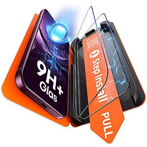 TAURI 2 Pack for iPhone 18 Pro Screen Protector, 1-Step Install $9.98