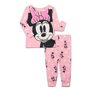 Minnie Mouse Toddler Long Sleeve Top and Pants Pajama Set, 2-Piece, Sizes 12M-5T $5