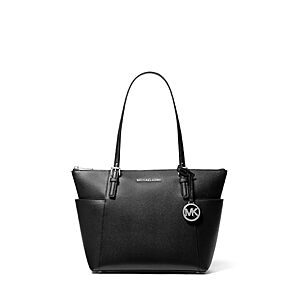 Michael Kors Jet Set East West Tote, Silver-Tone Hardware/Black $99