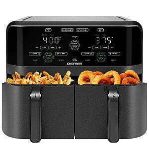 6-Qt Chefman Dual Basket 1700W Air Fryer w/ Digital Touchscreen $70 + Free S&H