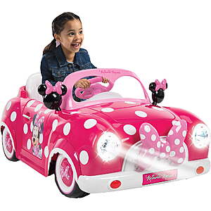 Huffy 6V Disney Minnie Mouse Convertible Ride-On Car with Remote Control, Ages 3-7, Kids, Pink $98