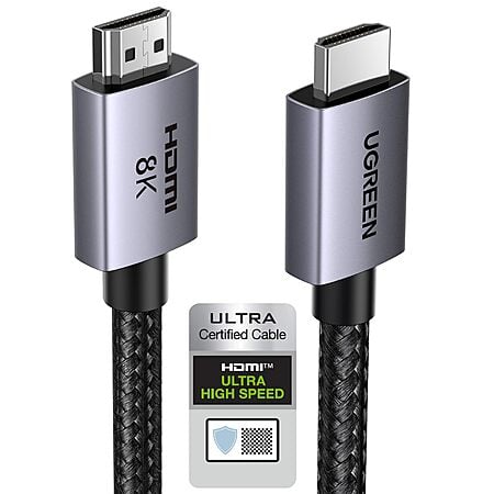 UGREEN 8K HDMI 2.1 Cable 48Gbps 6.6FT, Certified Ultra High Speed HDMI Cord Aluminum, 4K@240Hz 120Hz 10K 8K@60Hz, HDCP 2.2&2.3, eARC HDR 10 Dolby Compatible with PS5 $8.99