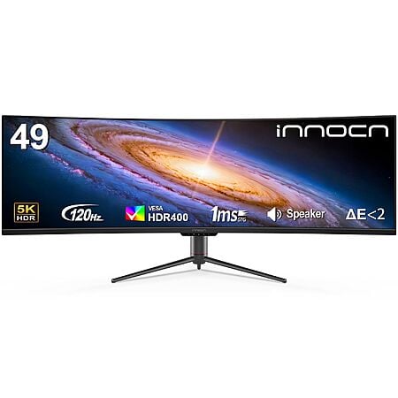 INNOCN 49" Curved Monitor Ultrawide Gaming 5K2K 120Hz 32:9 QHD 5120 x 1440P Computer Monitor, R1800, 99% sRGB, HDR400, USB Type C, DisplayPort, HDMI $539.98