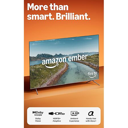 Amazon Ember 50 QLED Series with Fire TV (newest model), 4K Ultra HD smart TV, HDR10+, Dolby Vision, Dolby Audio, quad-core processor, find shows faster with Alexa