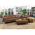 PU Leather Sectional + Ottoman by Trent Austin Design - $808 - No Tax + Free Shipping