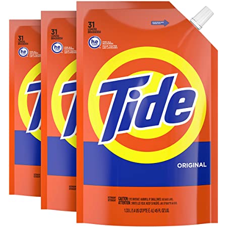 Tide Liquid Laundry Detergent Soap Pouches, High Efficiency (HE), Original Scent, 93 Total Loads (Pack of 3) - as low as $9.89 w/ S&S