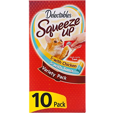 Hartz Delectables Squeeze Up Interactive Lickable Wet Cat Treats for Adult & Senior Cats, Multiple Flavors - 40 tubes $13.35 with promo - amazon