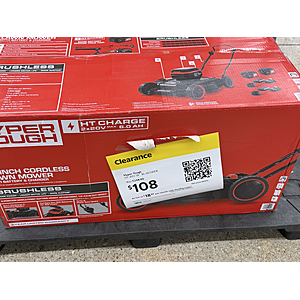 Hyper Tough 2X20V 18-inch Side-Discharge Lawn Mower. $108 in store only