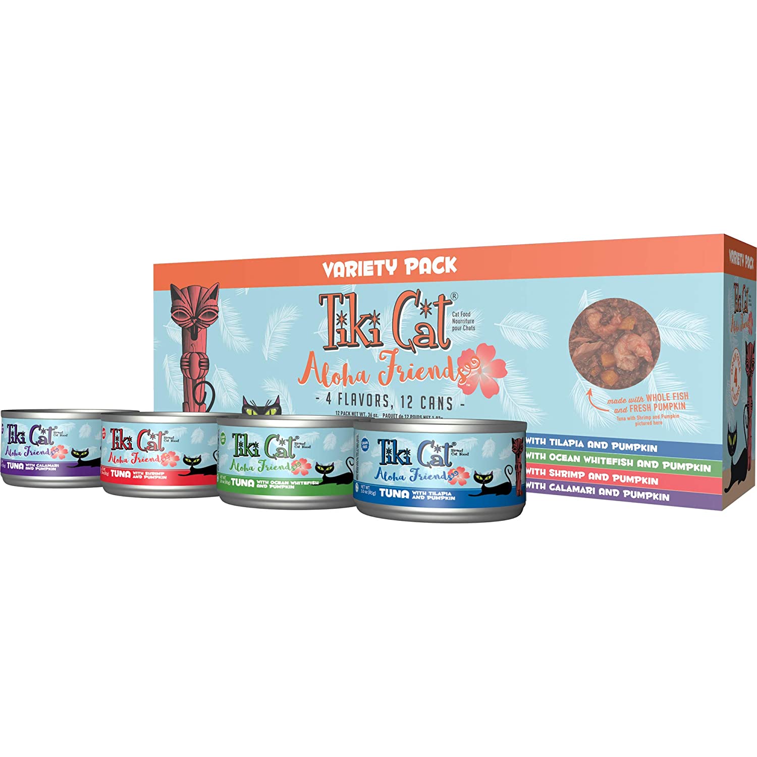 12-Pack 3oz Tiki Cat Aloha Friends Grain-Free Wet Cat Food ...