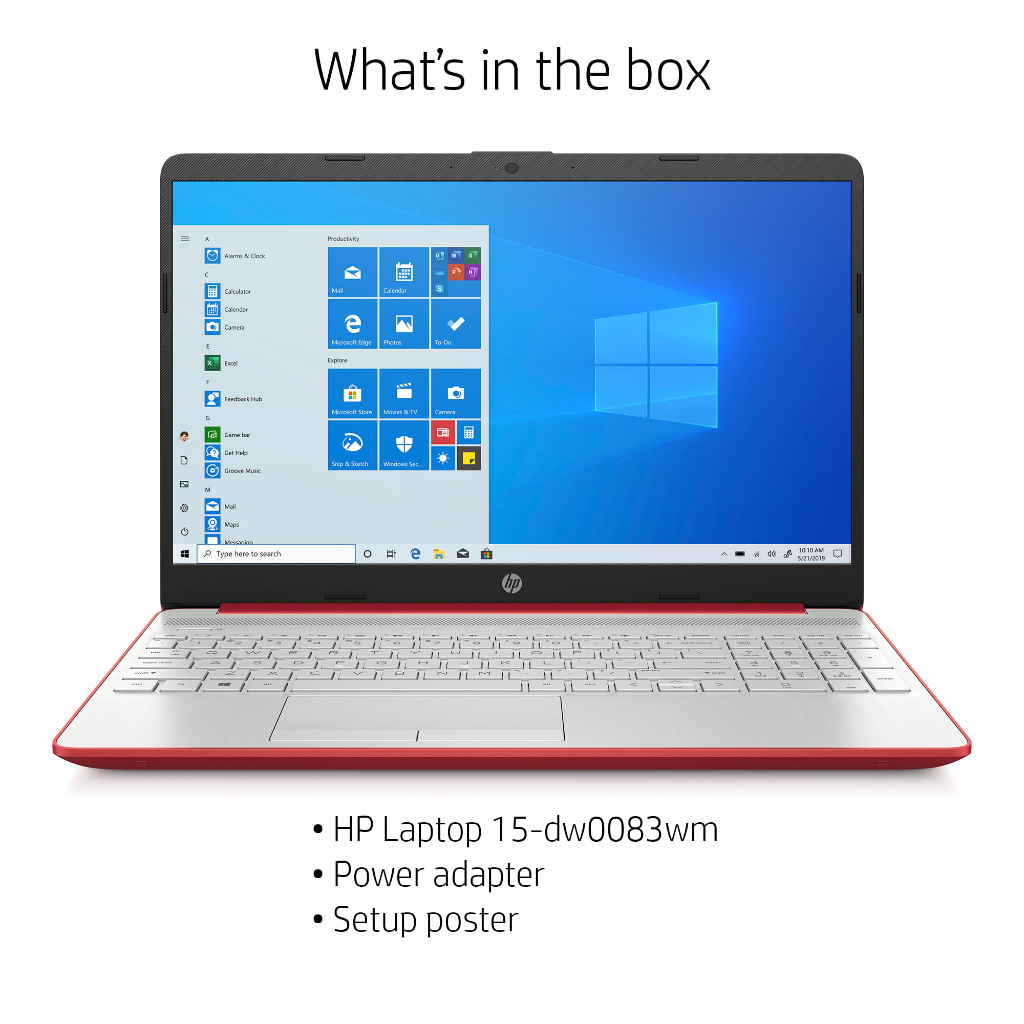 YMMY Instore only HP 15.6" Laptop, Intel Pentium Silver N5000, 4GB RAM, 128GB SSD, Windows 10 Home with Office , Scarlet Red, 15-dw0083wm $124