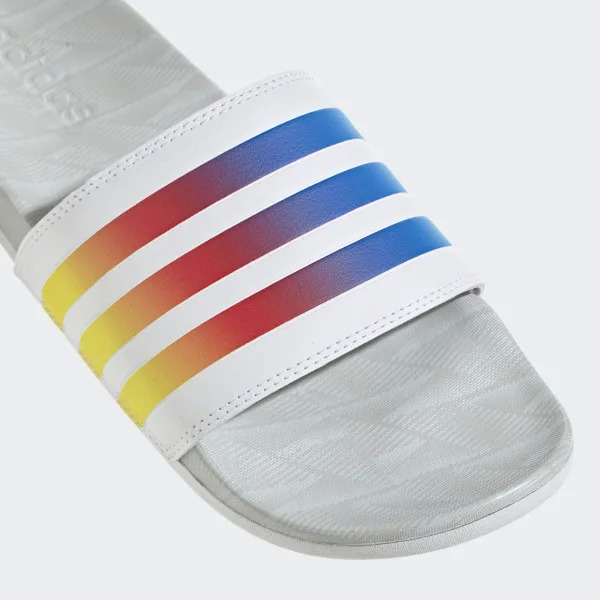 Adidas Men's or Women's Adilette Comfort Slides (White/Glow Blue/Cloud White) $12 + Free Shipping