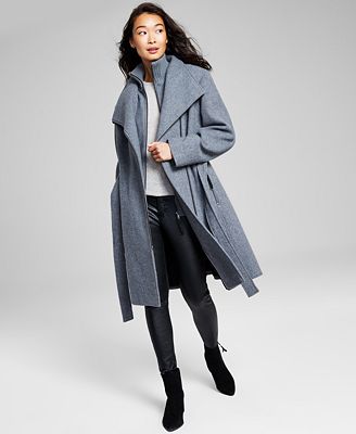 Calvin Klein Women's Belted Wrap Coat, Created for Macy's $139.99