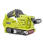 (YMMV, in store only) RYOBI ONE+ 18V Cordless Brushless 3 in. x 18 in. Belt Sander (Tool Only) with Dust Bag and 80-Grit Sanding Belt $63