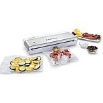 Limited-time deal: FoodSaver Compact Vacuum Sealer Machine with Sealer Bags and Roll for Airtight Food Storage and Sous Vide, White - $70