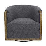 Thomasville Fabric Swivel Chair with Wood Trim $99 - In-Warehouse YMMV