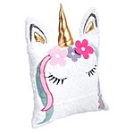 $7.12: Amazon Basics Kids Unicorn Kingdom Decorative Polyester Pillow - Unicorn Face
