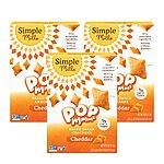 $8.91 w/ S&amp;S: Simple Mills Pop Mmms Cheddar Veggie Flour Baked Snack Crackers, Gluten Free, 4 Ounce (Pack of 3)