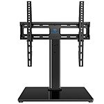 PERLESMITH Swivel Universal TV Stand/Base - Table Top TV Stand for 32-60 inch LCD LED TVs - Height Adjustable TV Mount Stand with Tempered Glass Base, VESA 400x400mm $25.49
