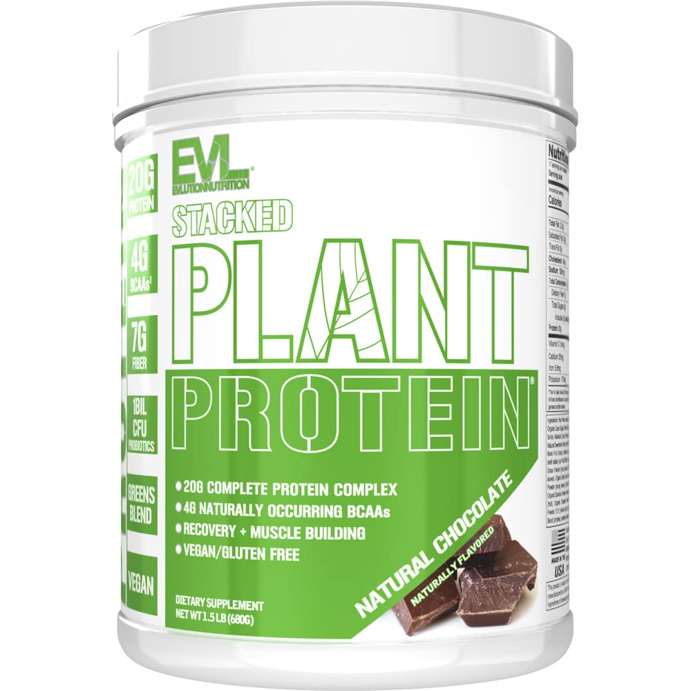 Amazon.com: Evlution Nutrition Stacked Plant Protein Powder (chocolate, 1.5lbs) $12.09