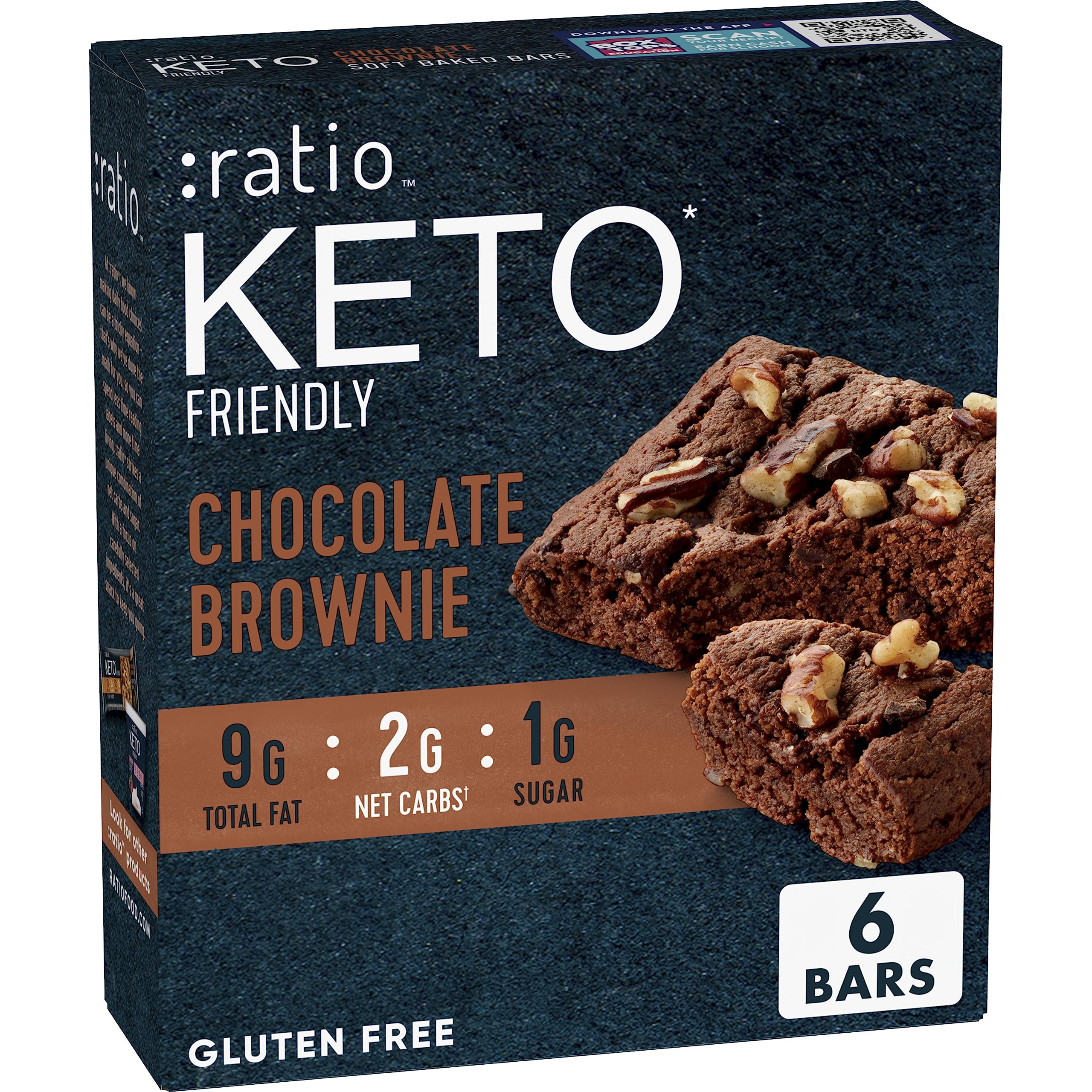$5.24 /w S&S: 6-Count :ratio KETO Friendly Soft Baked Bars: Chocolate Chunk Cookie or Brownie
