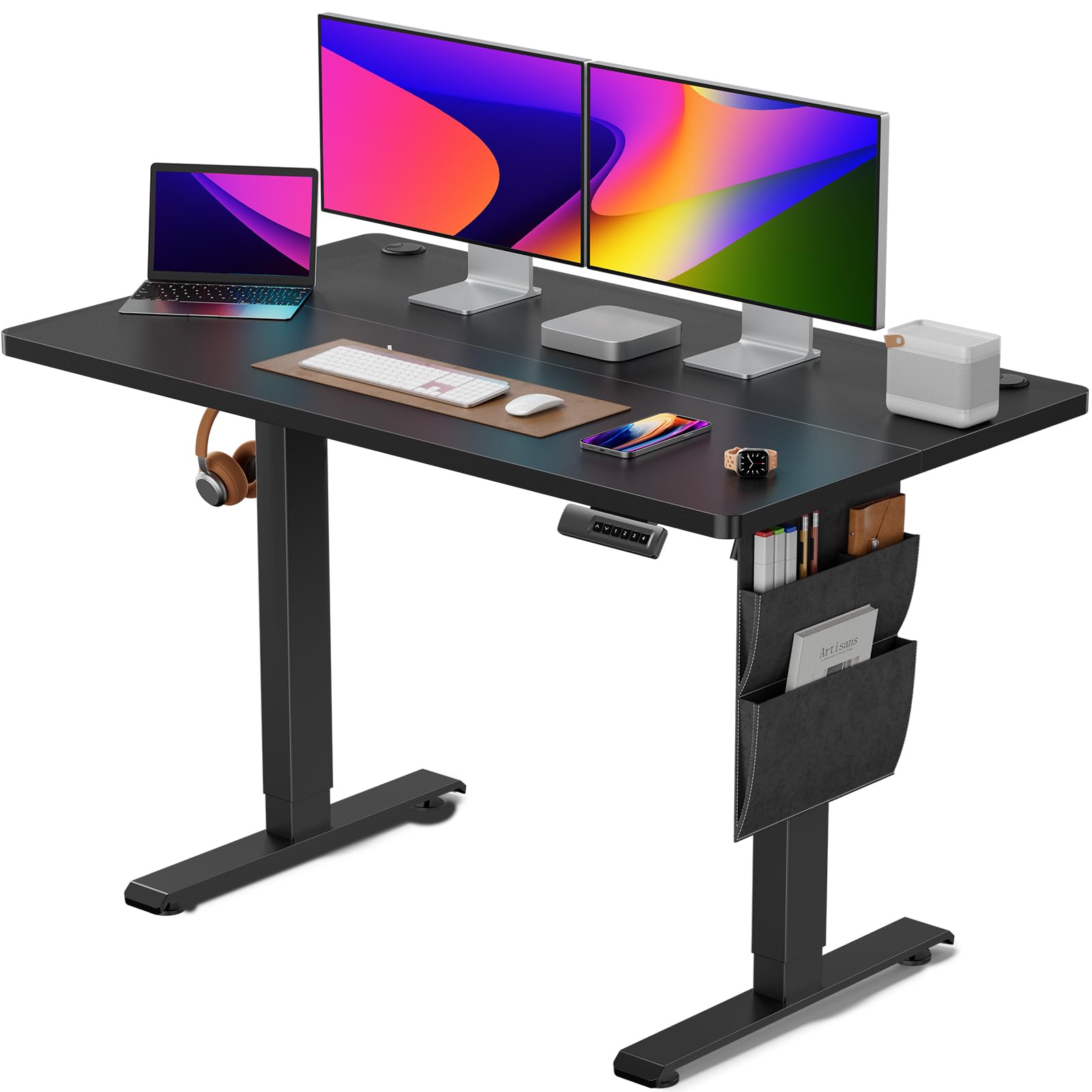 Marsail Electric Standing Desk, 48x24 Inch Adjustable Standing Desk with Storage Bag for $99.9